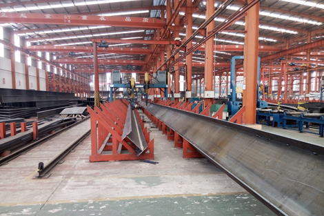 Steel structure fabrication process - gantry automatic submerged arc welding