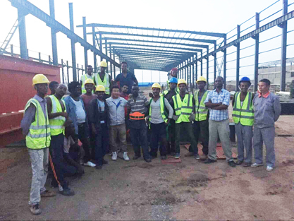 Benin Steel Structure Factory Shed Project Installation 