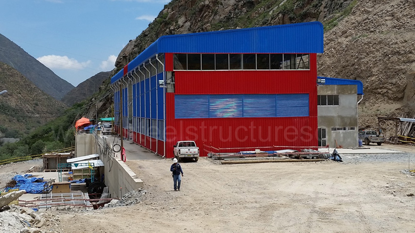 Peru prefabricated steel strcture building for Hydroelectric Power Station