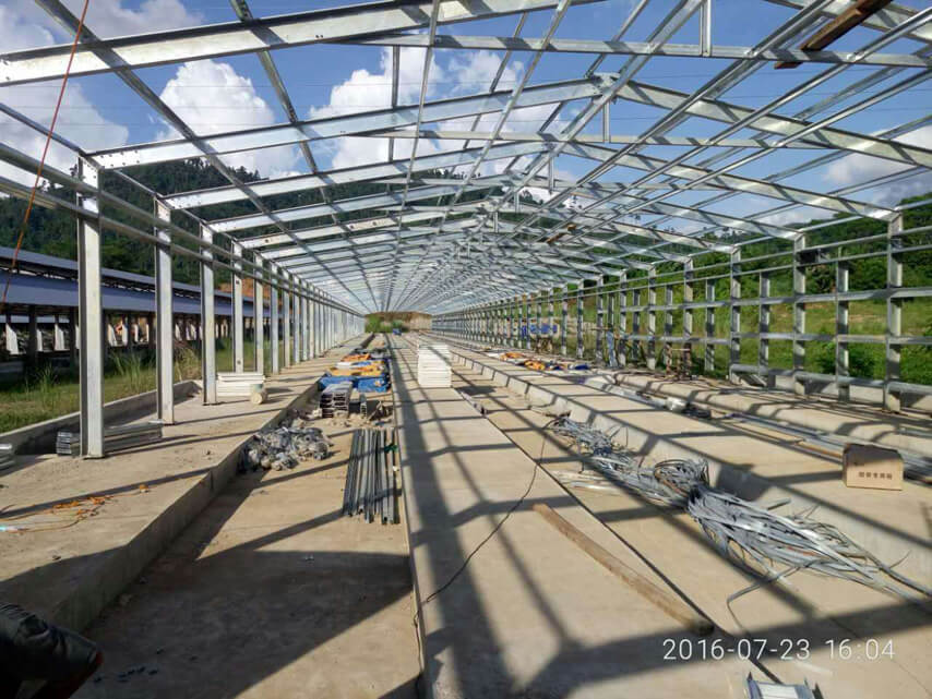 galvanized steel frame of chicken shed