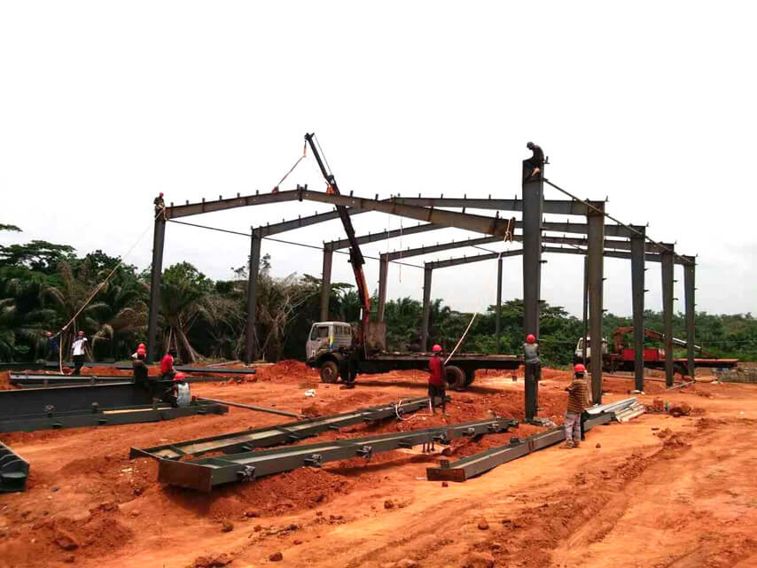 Steel Structure Rice Processing Plant Column and beam