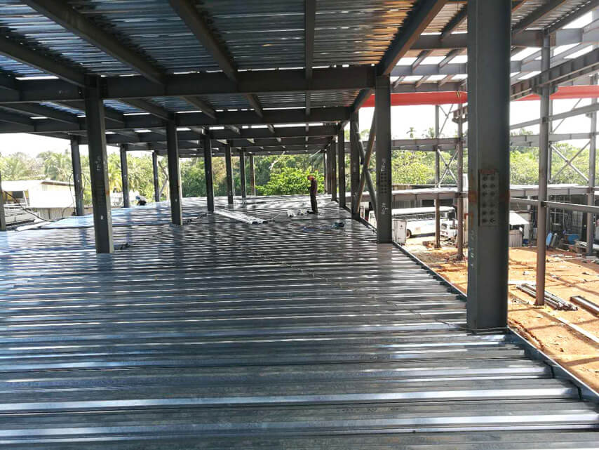 floor of 4 StoryPrefab Steel Frame Structure Factory