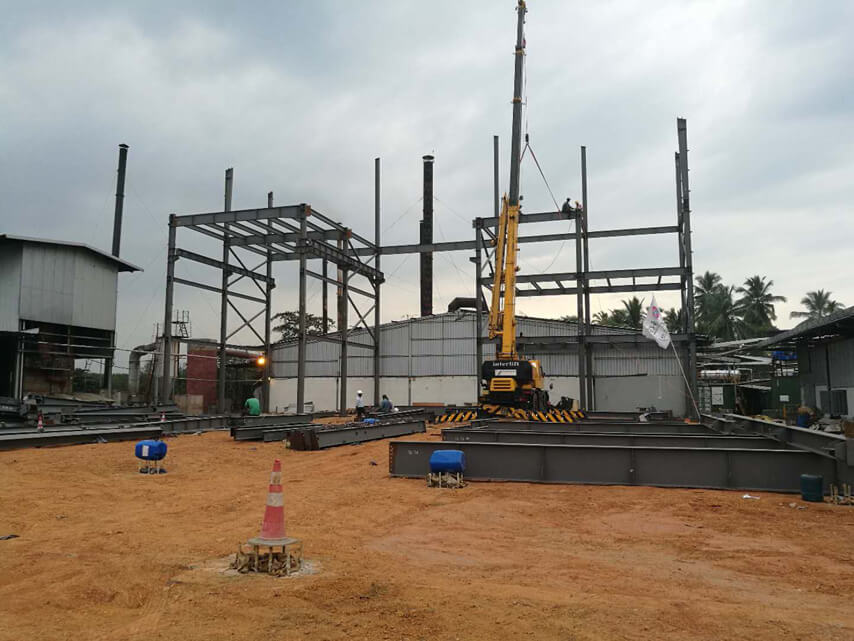 4 Story Prefab Steel Frame Structure Factory