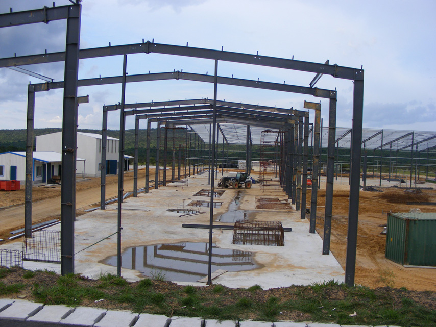 steel frame of Gabon warehouse project