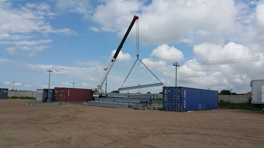 unloading steel structure of Prefabricated Workshop Building