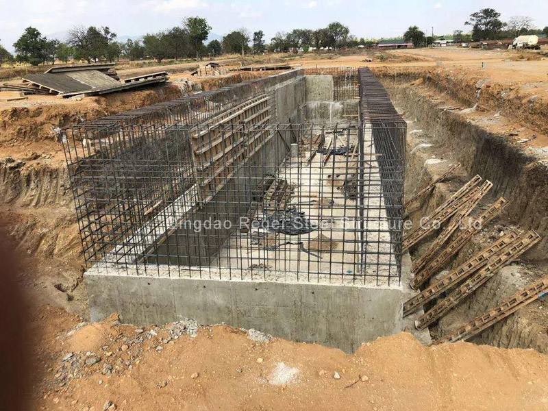 steel structure Fertilizer Storage Warehouse building foundation construction