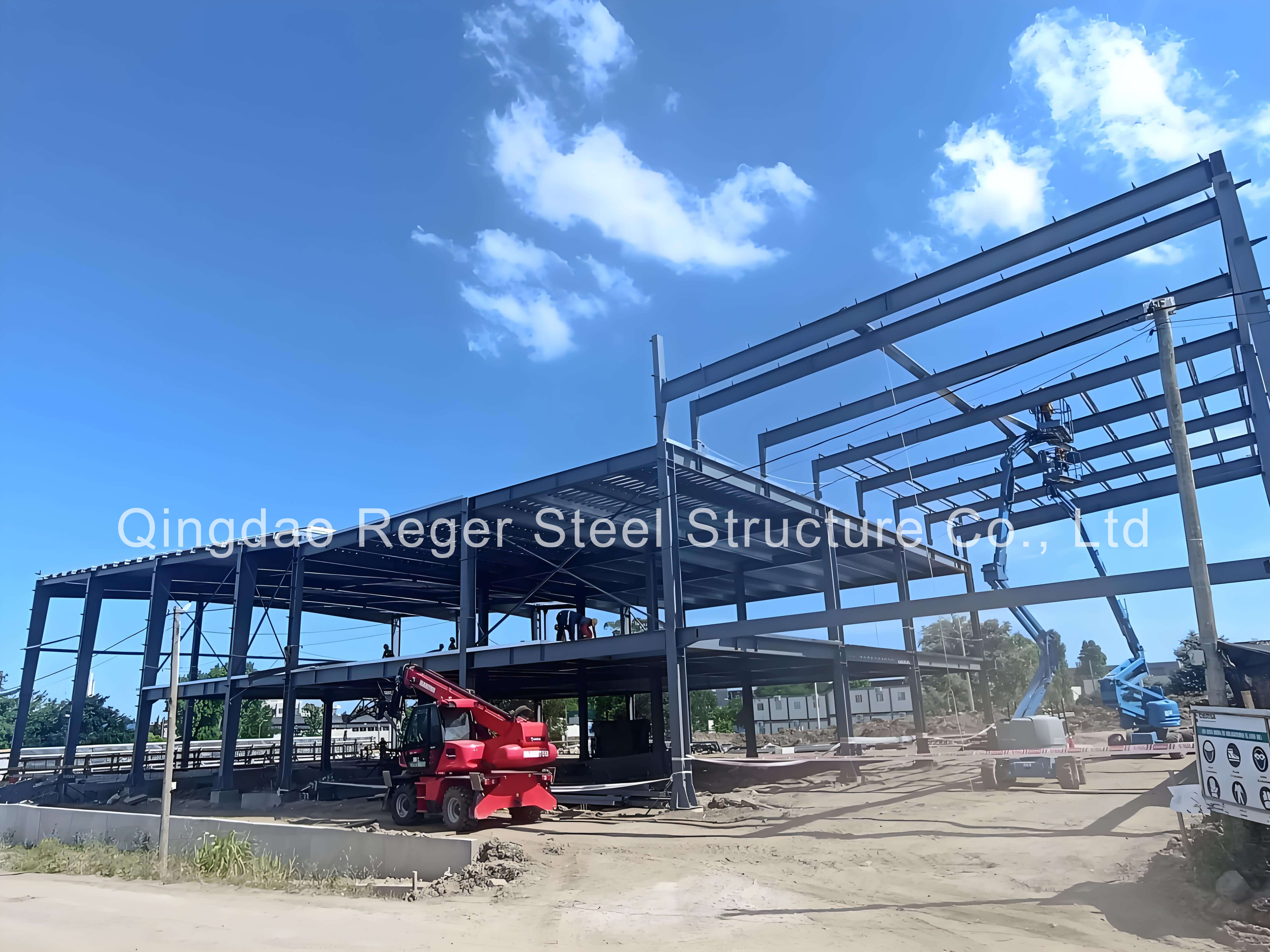 steel frame structure building with mezzanine 