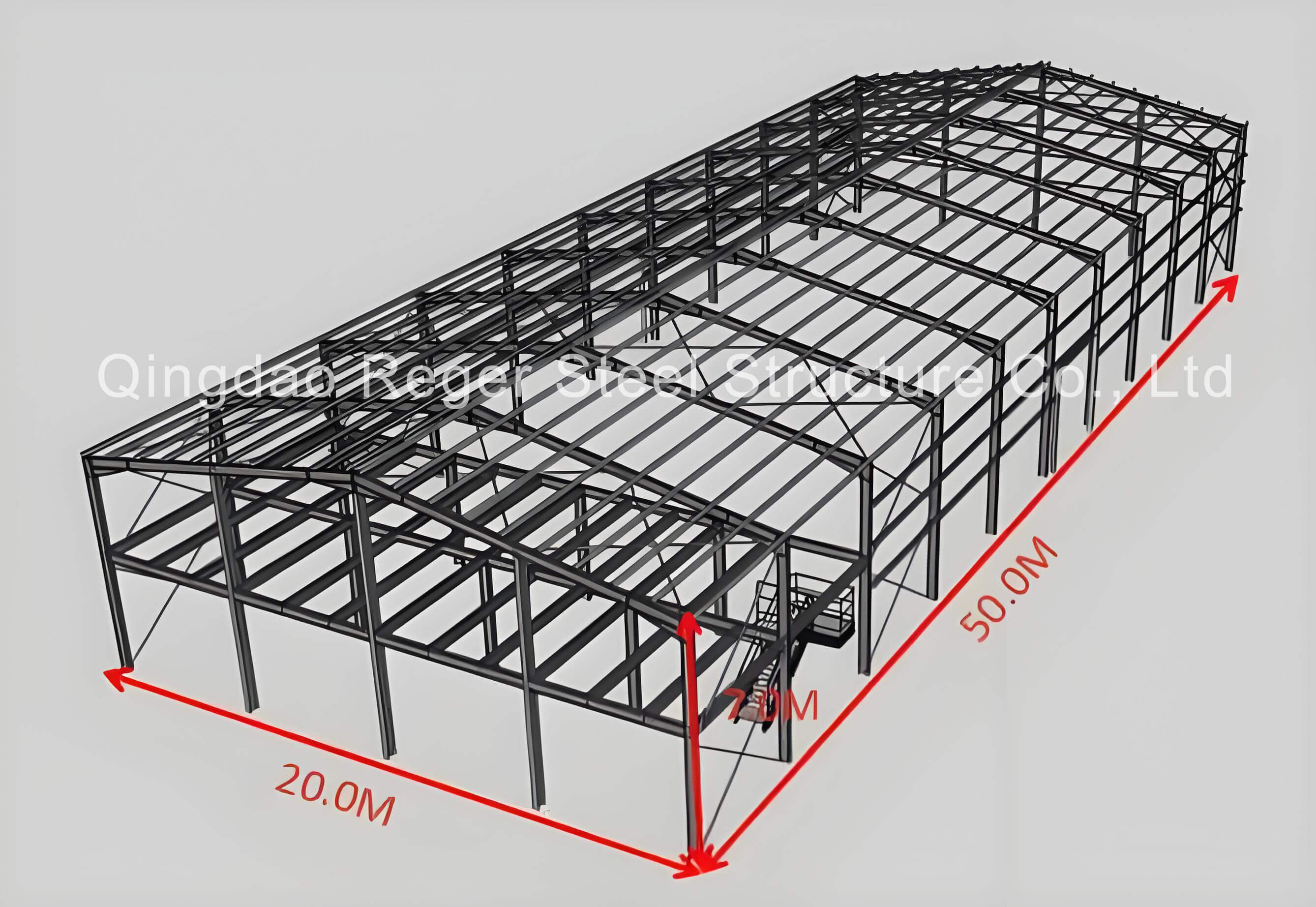 1000sqm Steel Structure Warehouse with Partial Two-Story Office