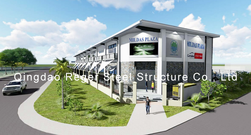 Two-Story Steel Frame Store Building Design