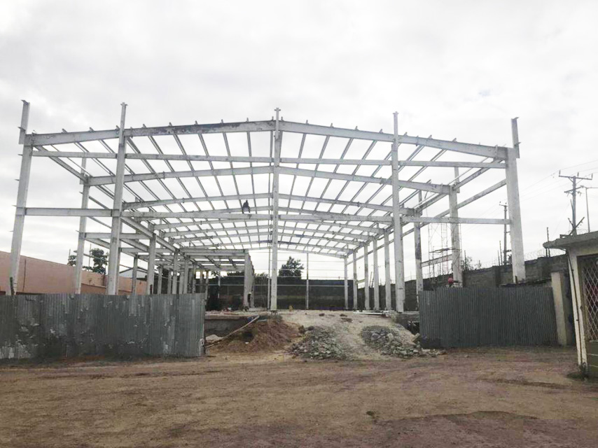 Structural Steel Frame of Car Showroom
