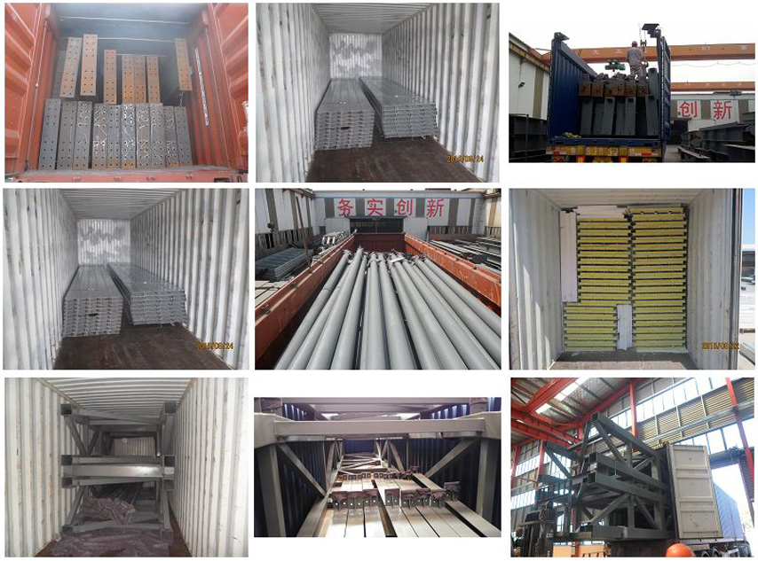 packing and shipping of steel structure hangar